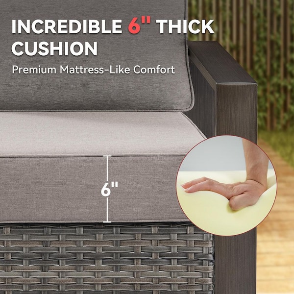 moosprr PlushCore 24 In. x 24 In. x 6 In. 10-Piece Deep Seating