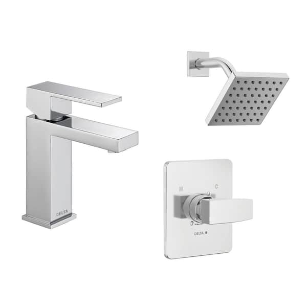 Modern 1-Spray Shower Faucet with Single Handle Single Hole Bathroom Faucet in Chrome