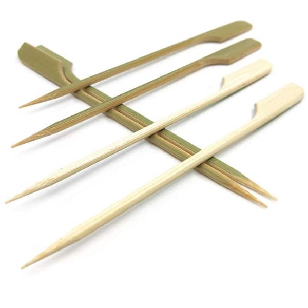 7 in. Skewers Disposable Bamboo Toothpicks and Food Picks w/ Paddle for Cocktail, Kitchen and Barbeque Snacks (100-Pack)