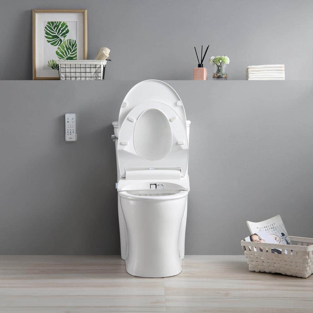 Volta White Elongated Dual Flush Smart Toilet with Bidet