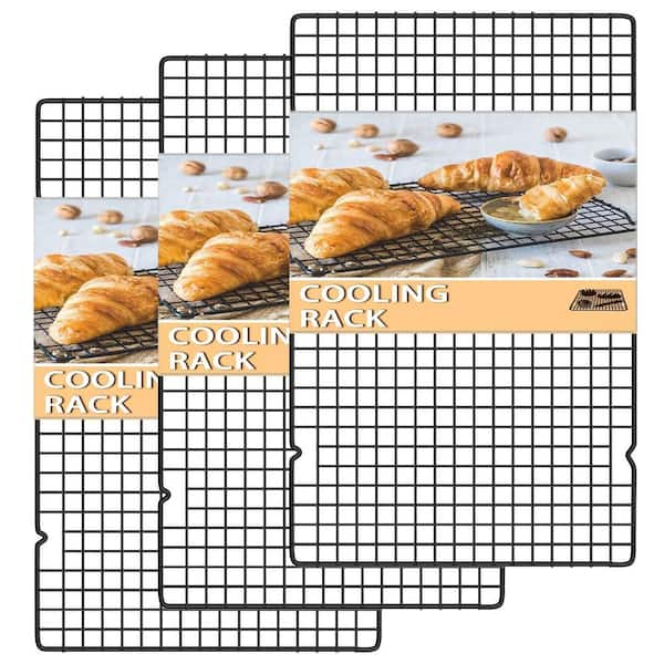 15.8 in. W x 9.8 in. D Stainless Steel Black Cooling Rack, Cookie Cooling Rack for Roasting, Grilling, Drying