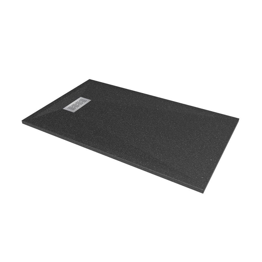 CASTICO 60 in. L x 32 in. W x 1.125 in. H Alcove Solid Composite Stone