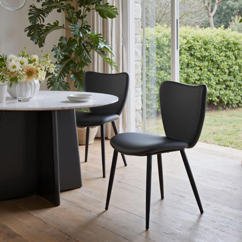 ZUO Prestige Black Faux Leather Dining Chair (Set of 2) 110289 - The ...