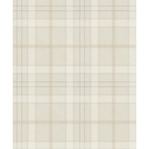 Neutral Tailor Plaid Vinyl Peel and Stick Wallpaper Roll (Covers 31.35 sq. ft.)