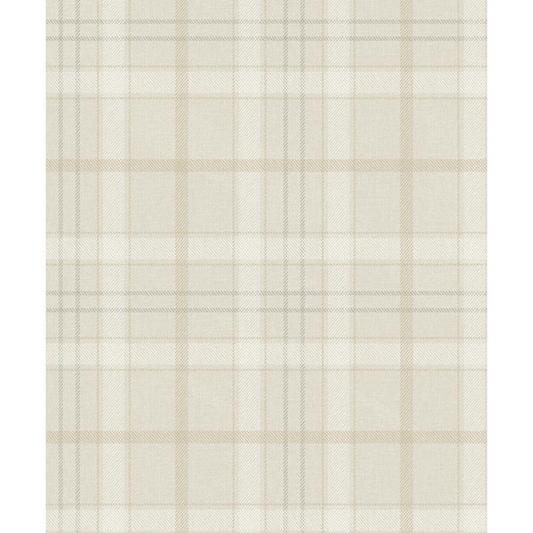 Neutral Tailor Plaid Vinyl Peel and Stick Wallpaper Roll (Covers 31.35 sq. ft.)