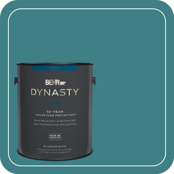 BEHR DYNASTY 1 gal. #510D-7 Pacific Sea Teal Satin Enamel Exterior Stain-Blocking Paint & Primer