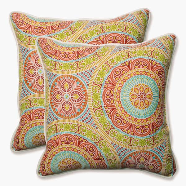 Pillow Perfect Pink Square Outdoor Square Throw Pillow 2-Pack