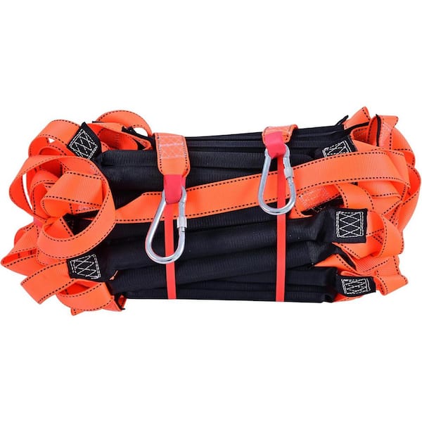 49 ft. 3-Story Fire Escape Ladder, 2000 lbs. Capacity, Portable Rope Ladder with Hooks for Window Balcony