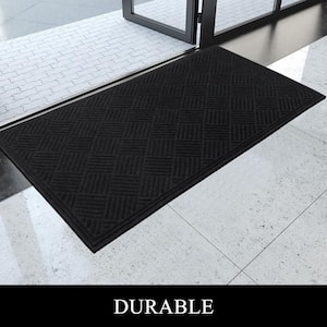 A1HC All Weather Durable Polypropylene Charcoal 36 in. x 60 in. Non Slip Backing Rubber Door Mat