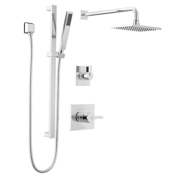 Vero 2-Handle 2-Spray Shower Faucet 1.75 GPM with Hand Shower and Pressure Balance in Chrome