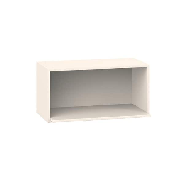 Fairview Washed Linen Slim Shaker Assembled Wall Microwave Shelf Kitchen Cabinet (30 in. W x 15 in. H x 14 in. D)