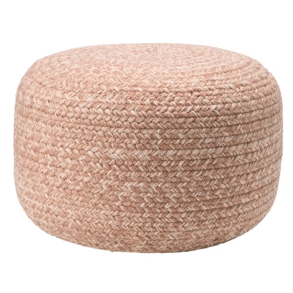 Jaipur Living Grayton Light Pink Solid Cylinder Pouf 18 in. x 18 in. x 12 in.