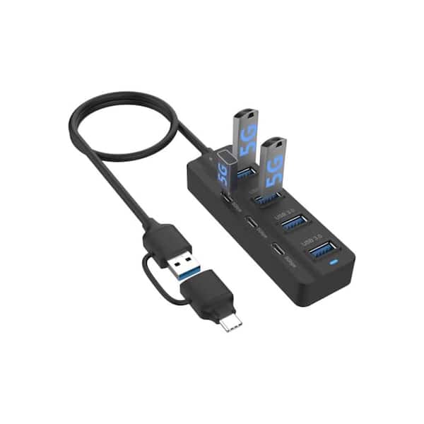 7-Port USB C to USB 3.0 Hub with USB C Adapter 4 USB 3.0 Ports 3 USB C Ports for Thunderbolt MacBook Surface Pro