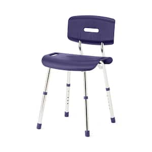Aluminum Blue Shower Chair with Backrest 300 lbs.. Weight Capacity, Microban Treated