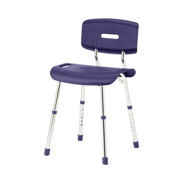 Medline Aluminum Blue Shower Chair with Backrest 300 lbs Weight