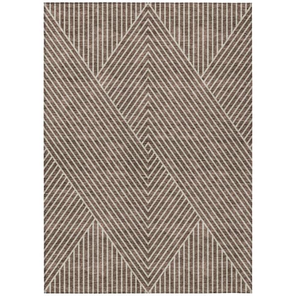 Chantille Machine Washable Indoor/Outdoor Abstract ACN937 Brown 9 ft. x 12 ft. Area Rug
