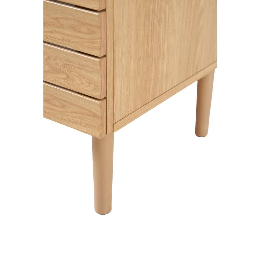 Oak 20" Modern Linear Slat Bath Vanity Cabinet
