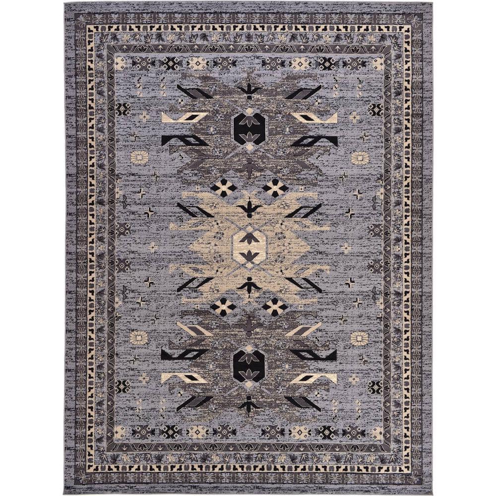 Taftan Oasis Gray 9' 10 x 13' 0 Area Rug -  Unique Loom, 3119154