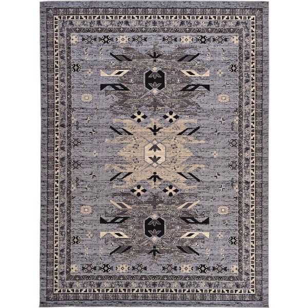 Unique Loom Taftan Oasis Gray 9' 10 x 13' 0 Area Rug