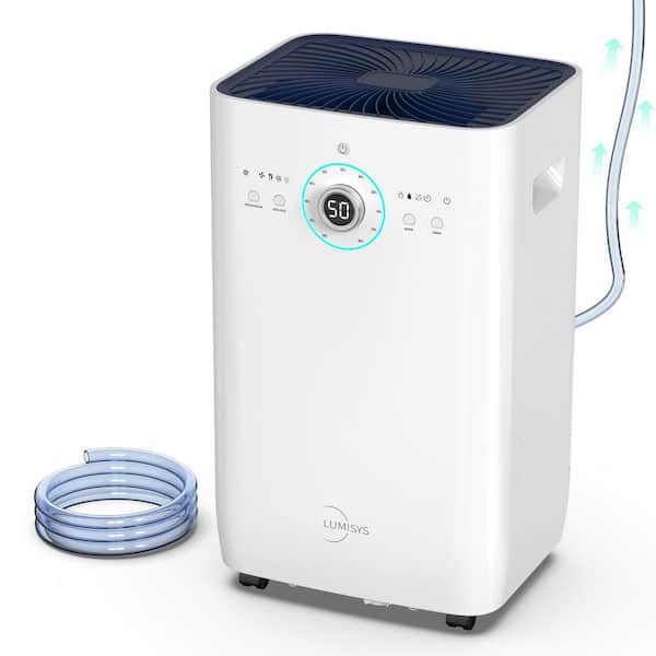 125 pt. 8,500 sq. ft. Quiet Portable Dehumidifier in White for Home, with Built-in Pump, Auto Defrost, Clothes Dry