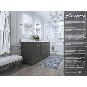 Audrey 72 in. W x 22 in. D Vanity in Sapphire Gray with Marble Vanity Top in White with White Basins