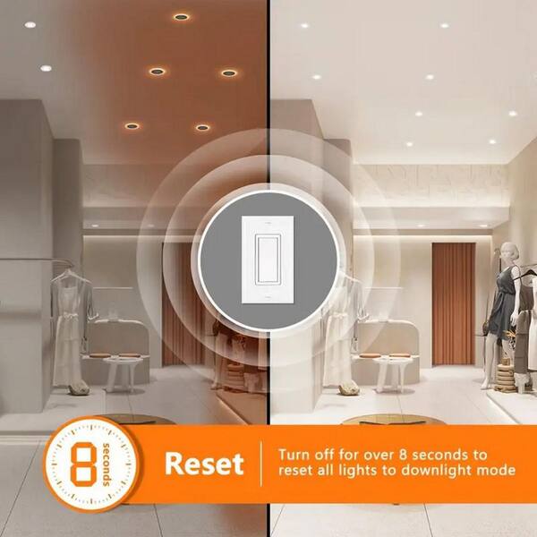 12 Pack Amico 6-Inch 5CCT LED Recessed Ceiling Lights With Night Light - 2700K-5000K, IP44, 3-Year Warranty