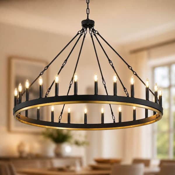 Briignite 60-Light Black Crystal Chandelier with 70 G4 LED Bulbs