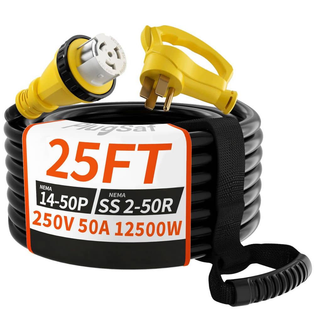 25 ft. 50 Amp Generator Extension Cord Connector with Twist Lock for RV Camper and House, Yellow (1-Pack) price history on PriceWatchPro