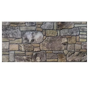 Falkirk Uffcott II 39.4 in. x 19.7 in. Lavender Grey Ecru Faux Stone Styrofoam 3D Decorative Wall Panel (10-Pack)