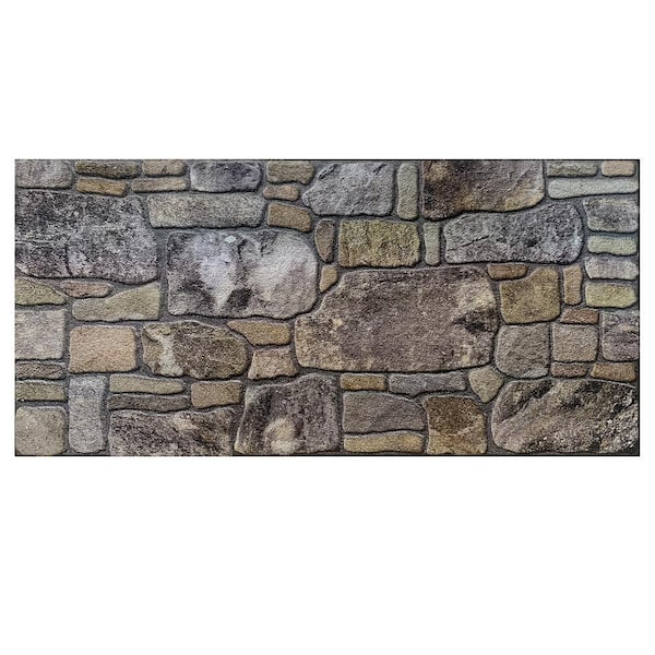 Dundee Deco Falkirk Uffcott II 39.4 in. x 19.7 in. Lavender Grey Ecru Faux Stone Styrofoam 3D Decorative Wall Panel (10-Pack)