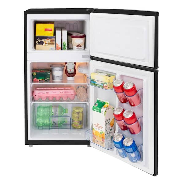 Avanti 3.0 cu.ft. Retro 2 Door Mini Fridge in Black with Freezer