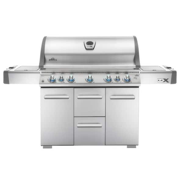 NAPOLEON LEX 730 with Side Burner and Infrared Bottom and Rear Burners Natural Gas Grill in Stainless Steel