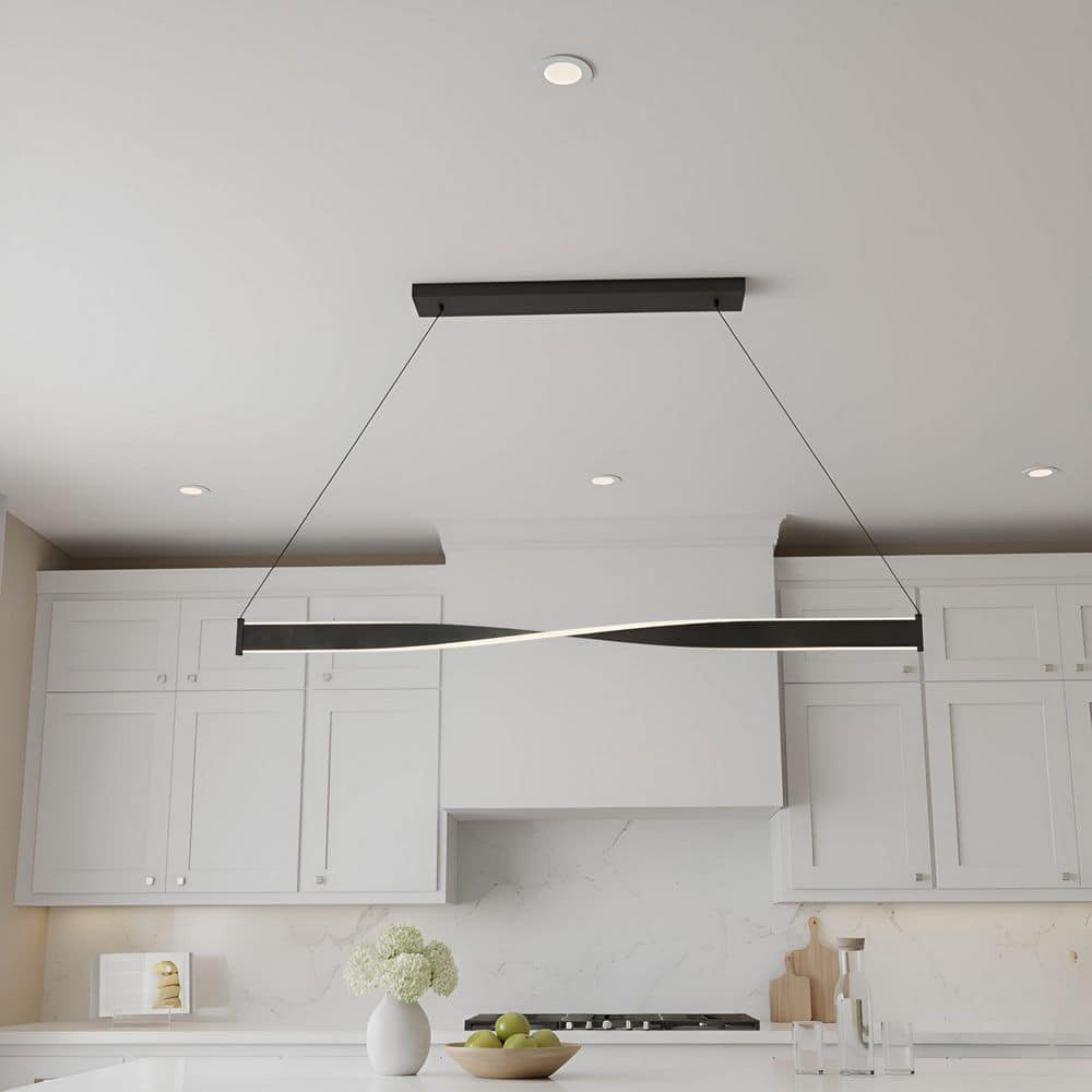 Porter 1-Light Old Black Integrated LED Chandelier with Shade price history on PriceWatchPro
