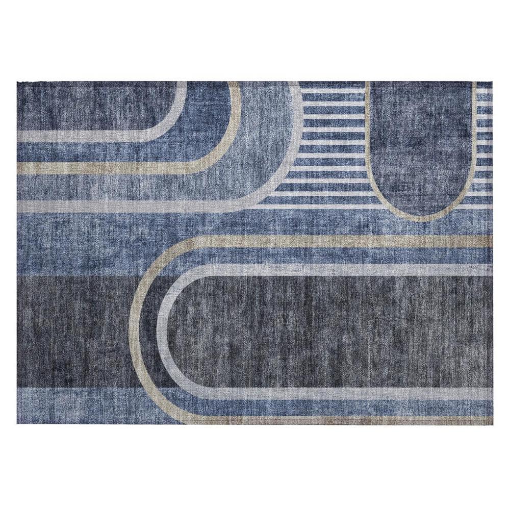 Blue and Black 2 ft. x 3 ft. Woven Abstract Polyester Rectangle Indoor/Outdoor Area Rug price history on PriceWatchPro