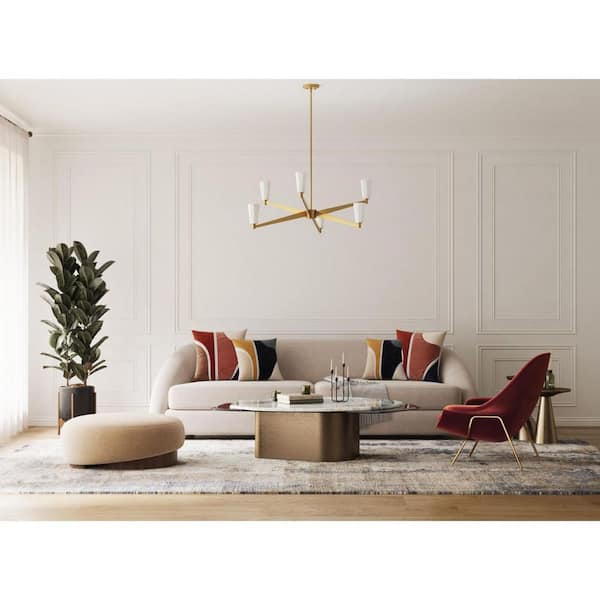 Progress Lighting Tosca Collection 6-Light Matte Black Modern Luxe Chandelier