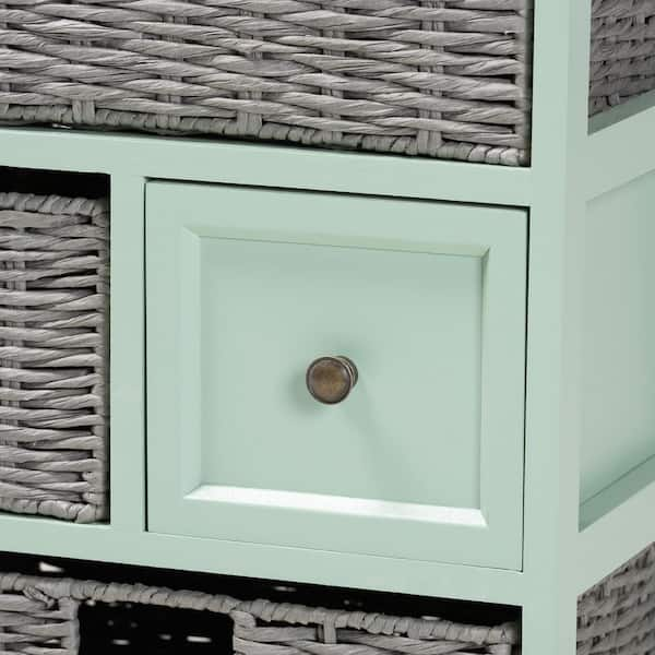 Valtina 25 1/4W Mint Green 3-Drawer Storage Unit w/ Baskets