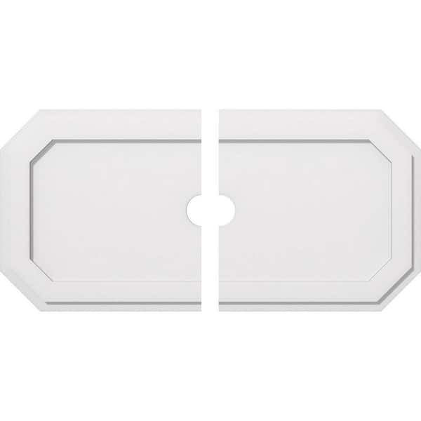 Ekena Millwork 38 in. W x 19 in. H x 3 in. ID x 1 in. P Emerald Architectural Grade PVC Contemporary Ceiling Medallion (2-Piece)