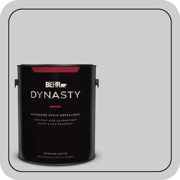 BEHR DYNASTY 1 gal. #770E-2 Silver Screen color Matte Interior Stain-Blocking Paint & Primer