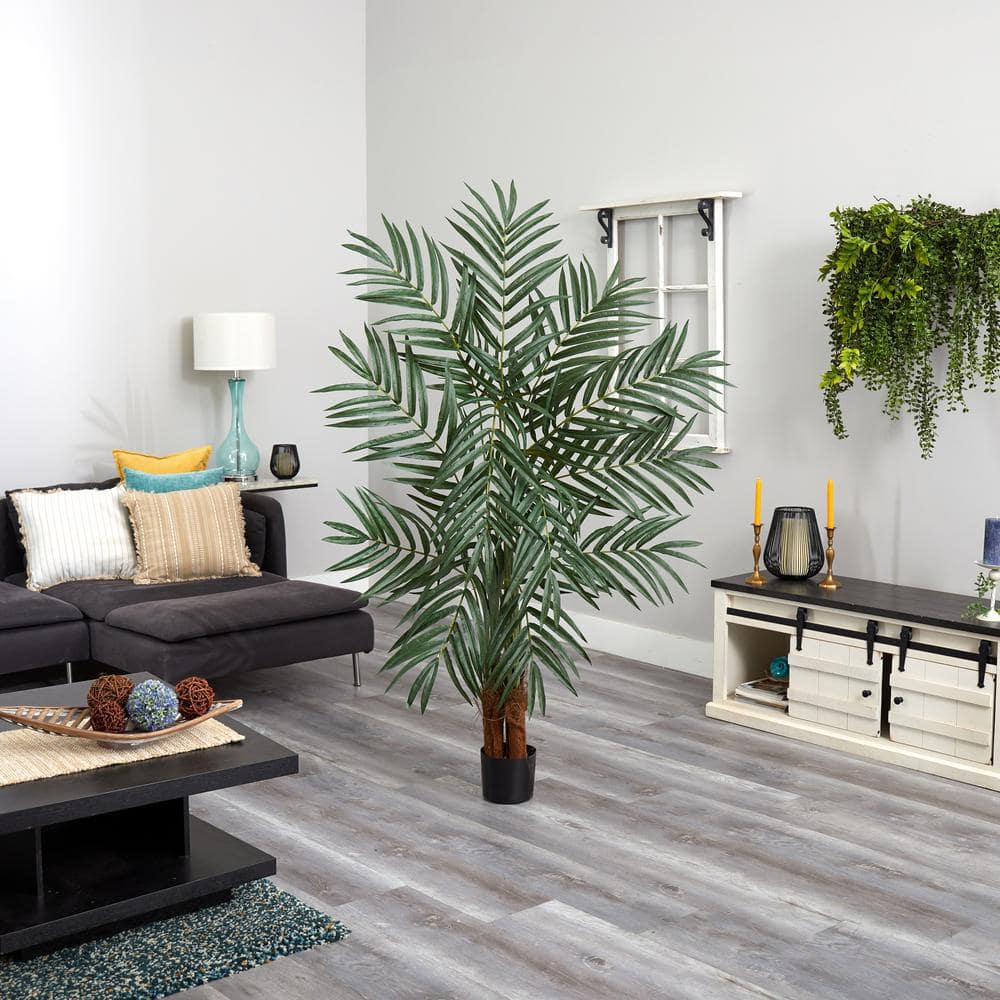 5' Green Plastic Potted Palm Tree