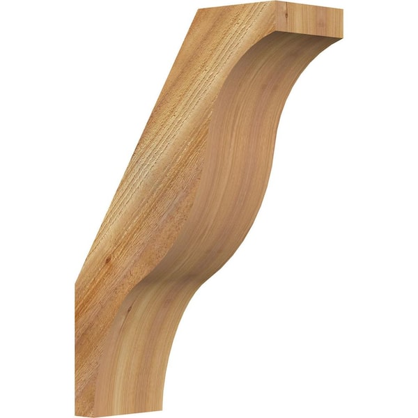 Ekena Millwork 6"W x 16"D x 24"H Funston Rough Sawn Knee Brace, Western Red Cedar