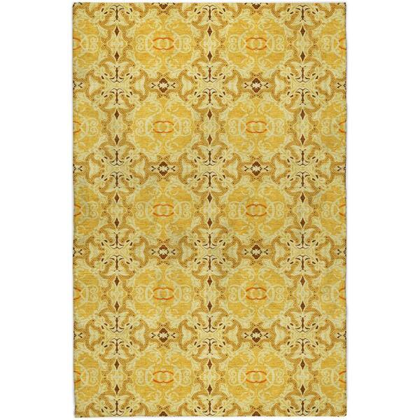 Dream Shag Premium Machine Washable Abstract ADS783 Orange 5 ft. x 7 ft. 6 in. Area Rug