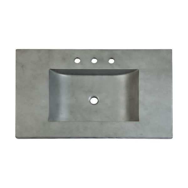 AGH Deco 36 in. Drop-in Cement Bathroom Sink