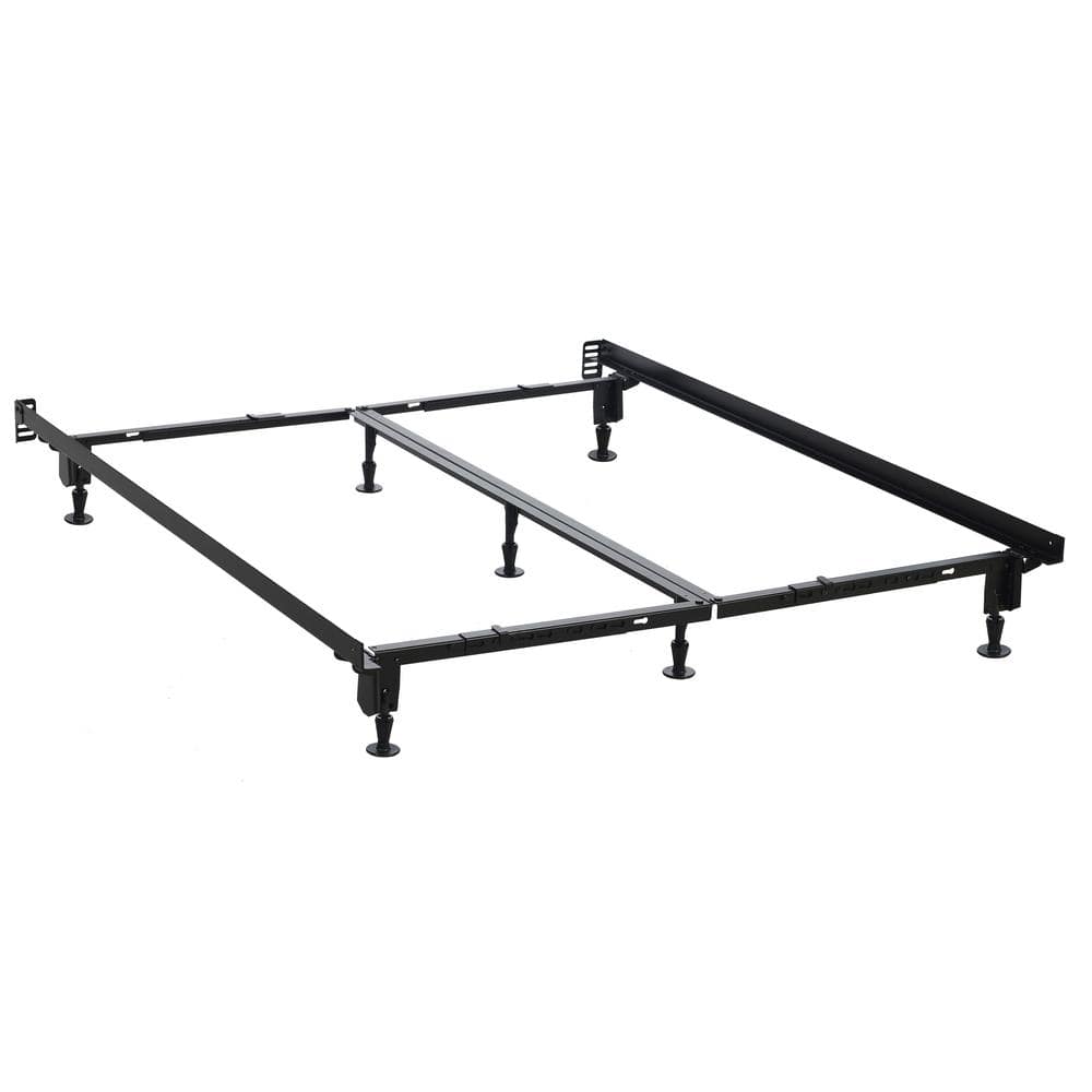 Hollywood Dark Metal Adjustable Bed Frame with Casters
