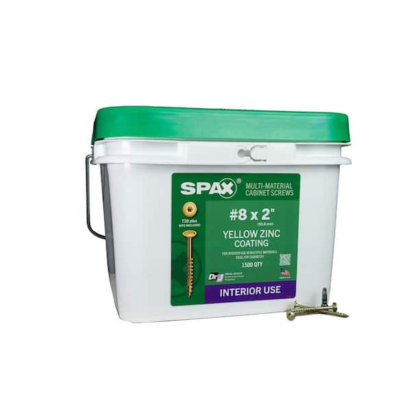 #8 x 2 in. Interior Wafer Head Wood Screws Cabinet Torx T-Star Plus (1500 Each) Bulk Pail Bit Included