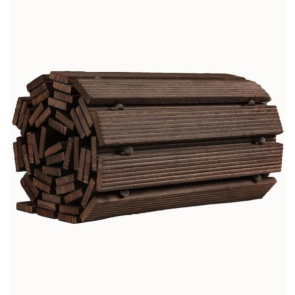 11.5 ft. Roll-Out Wooden Garden Pathway, Weather-Resistant and Non-Slip Patio Path, Brown