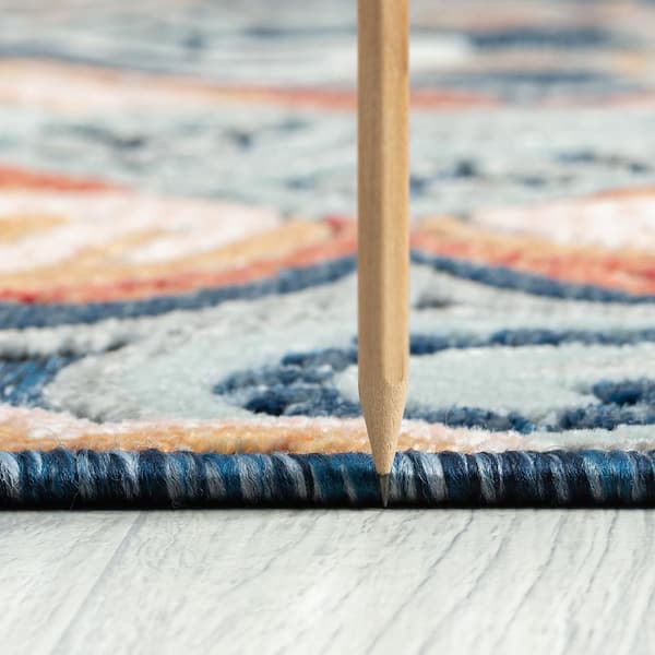 Tropic Dark Blue 4 ft. x 6 ft. Floral Indoor/Outdoor Area Rug