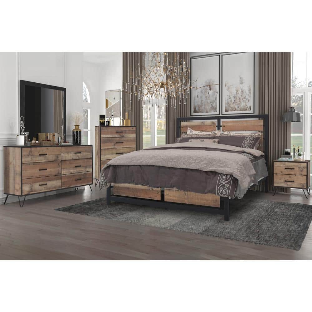 New Classic Furniture Elk River 5-piece Rustic California King Wood Bedroom Set (Bed/Dresser/Mirror/Nightstand/Chest)