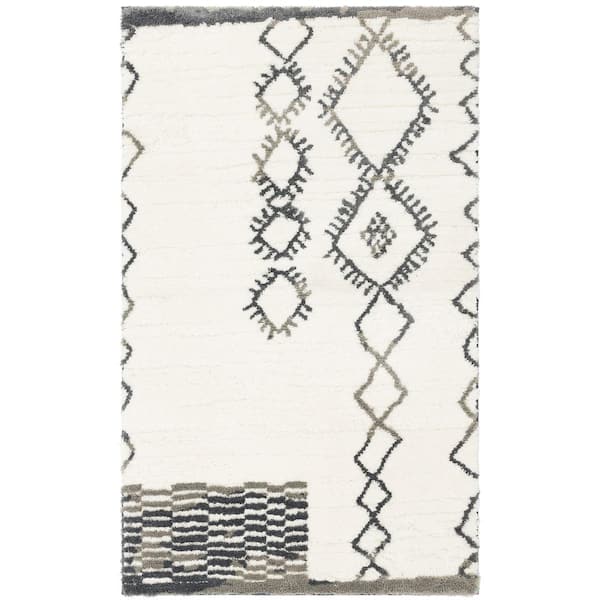 Sahara 27 in. x 45 in. Gray Machine Washable Polyester / Cotton Bath Mat