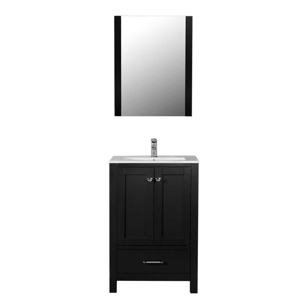 Laguna 24 in. W x 18 in. D x 36 in. H Single Sink Bath Vanity in Black with