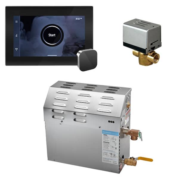 Mr. Steam MS (iSteamX) 6 kW (6000 W) Steam Shower Generator Package with iSteamX Control in Black Polished Chrome